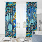 Gold Coast Titans Window Curtain Aboriginal Dot Pattern - Rugby Mascot Heritage Pride
