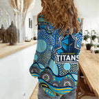 Gold Coast Titans Women Casual Shirt Aboriginal Dot Pattern - Rugby Mascot Heritage Pride