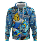 Gold Coast Titans Zip Hoodie Aboriginal Dot Pattern - Rugby Mascot Heritage Pride