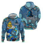 Gold Coast Titans Zip Hoodie Aboriginal Dot Pattern - Rugby Mascot Heritage Pride