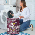 Manly Warringah Sea Eagles Laundry Basket Aboriginal Dot Pattern - Rugby Mascot Heritage Pride