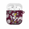 Manly Warringah Sea Eagles AirPods Case Aboriginal Dot Pattern - Rugby Mascot Heritage Pride