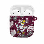 Manly Warringah Sea Eagles AirPods Case Aboriginal Dot Pattern - Rugby Mascot Heritage Pride