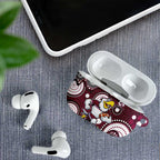 Manly Warringah Sea Eagles AirPods Case Aboriginal Dot Pattern - Rugby Mascot Heritage Pride