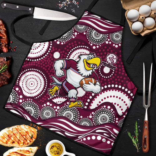 Manly Warringah Sea Eagles Apron Aboriginal Dot Pattern - Rugby Mascot Heritage Pride
