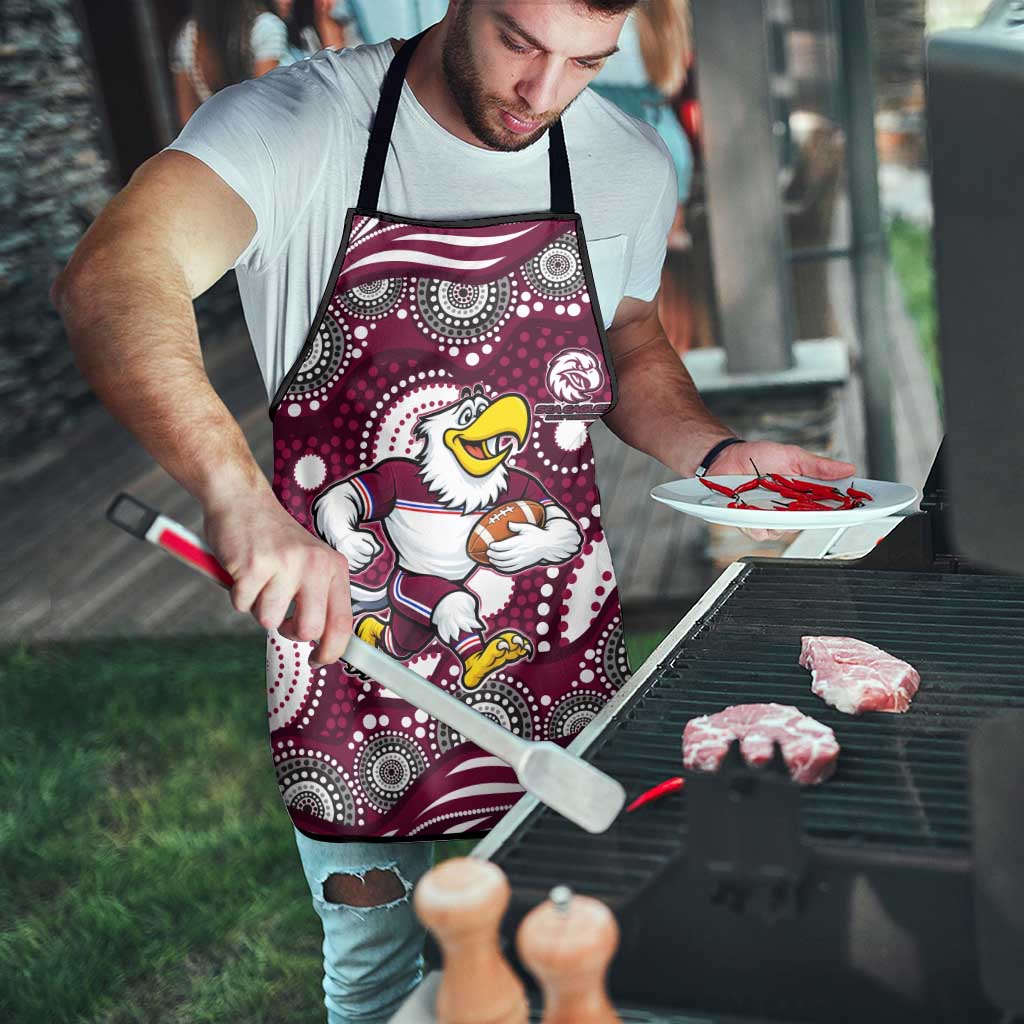 Manly Warringah Sea Eagles Apron Aboriginal Dot Pattern - Rugby Mascot Heritage Pride