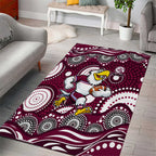 Manly Warringah Sea Eagles Area Rug Aboriginal Dot Pattern - Rugby Mascot Heritage Pride