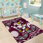 Manly Warringah Sea Eagles Area Rug Aboriginal Dot Pattern - Rugby Mascot Heritage Pride