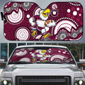 Manly Warringah Sea Eagles Auto Sun Shade Aboriginal Dot Pattern - Rugby Mascot Heritage Pride