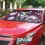 Manly Warringah Sea Eagles Auto Sun Shade Aboriginal Dot Pattern - Rugby Mascot Heritage Pride