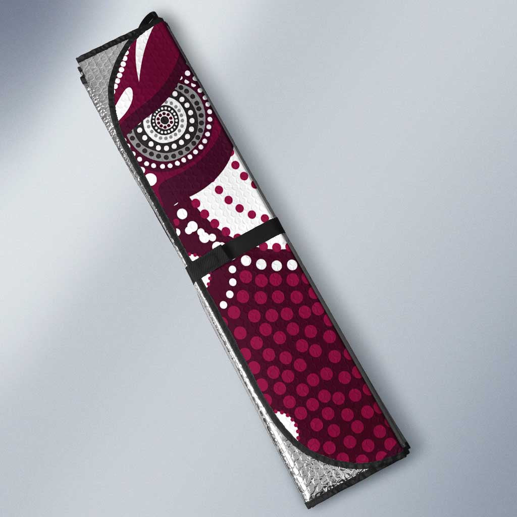 Manly Warringah Sea Eagles Auto Sun Shade Aboriginal Dot Pattern - Rugby Mascot Heritage Pride