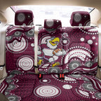 Manly Warringah Sea Eagles Back Car Seat Cover Aboriginal Dot Pattern - Rugby Mascot Heritage Pride