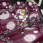 Manly Warringah Sea Eagles Back Car Seat Cover Aboriginal Dot Pattern - Rugby Mascot Heritage Pride
