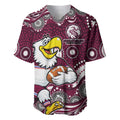 Manly Warringah Sea Eagles Baseball Jersey Aboriginal Dot Pattern - Rugby Mascot Heritage Pride