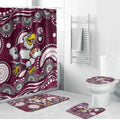 Manly Warringah Sea Eagles Bathroom Set Aboriginal Dot Pattern - Rugby Mascot Heritage Pride