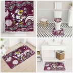 Manly Warringah Sea Eagles Bathroom Set Aboriginal Dot Pattern - Rugby Mascot Heritage Pride