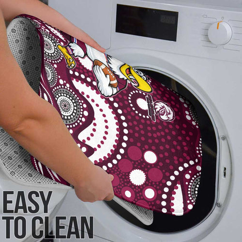 Manly Warringah Sea Eagles Bathroom Set Aboriginal Dot Pattern - Rugby Mascot Heritage Pride