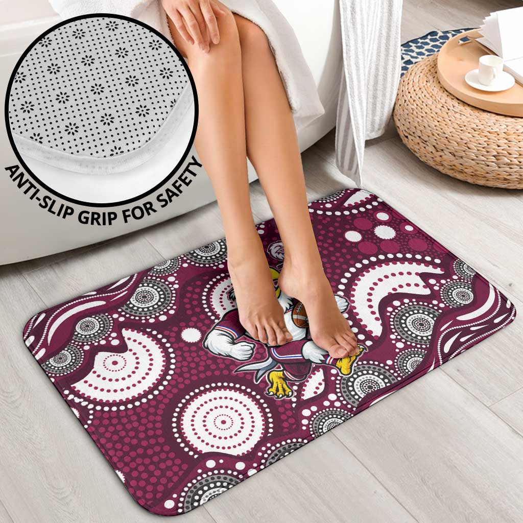 Manly Warringah Sea Eagles Bathroom Set Aboriginal Dot Pattern - Rugby Mascot Heritage Pride