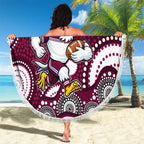 Manly Warringah Sea Eagles Beach Blanket Aboriginal Dot Pattern - Rugby Mascot Heritage Pride