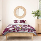 Manly Warringah Sea Eagles Bedding Set Aboriginal Dot Pattern - Rugby Mascot Heritage Pride