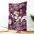 Manly Warringah Sea Eagles Blanket Aboriginal Dot Pattern - Rugby Mascot Heritage Pride