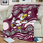 Manly Warringah Sea Eagles Blanket Aboriginal Dot Pattern - Rugby Mascot Heritage Pride