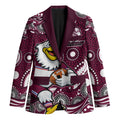 Manly Warringah Sea Eagles Blazer Aboriginal Dot Pattern - Rugby Mascot Heritage Pride