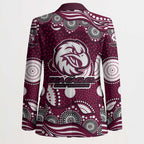 Manly Warringah Sea Eagles Blazer Aboriginal Dot Pattern - Rugby Mascot Heritage Pride