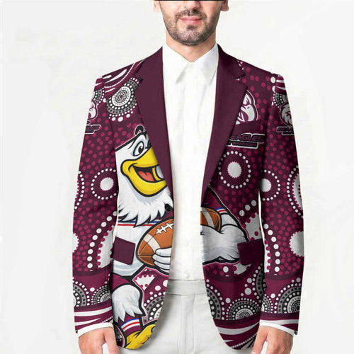 Manly Warringah Sea Eagles Blazer Aboriginal Dot Pattern - Rugby Mascot Heritage Pride