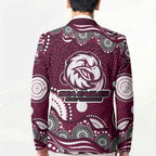 Manly Warringah Sea Eagles Blazer Aboriginal Dot Pattern - Rugby Mascot Heritage Pride