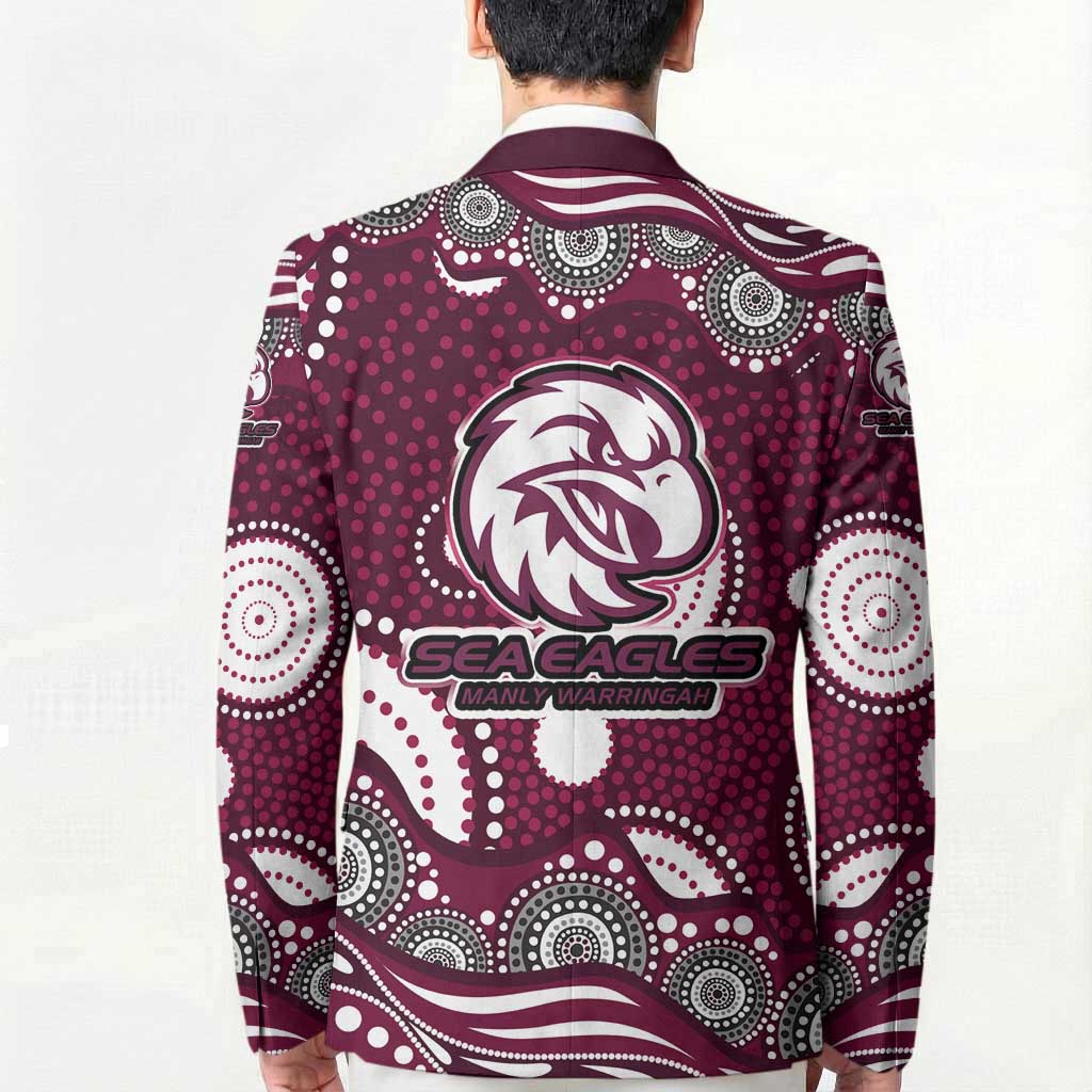 Manly Warringah Sea Eagles Blazer Aboriginal Dot Pattern - Rugby Mascot Heritage Pride
