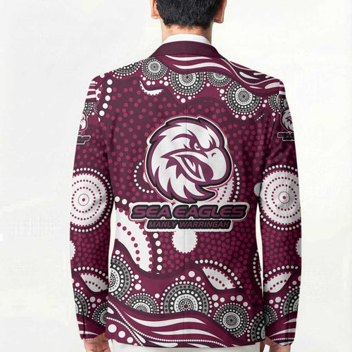 Manly Warringah Sea Eagles Blazer Aboriginal Dot Pattern - Rugby Mascot Heritage Pride