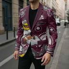 Manly Warringah Sea Eagles Blazer Aboriginal Dot Pattern - Rugby Mascot Heritage Pride