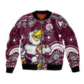 Manly Warringah Sea Eagles Bomber Jacket Aboriginal Dot Pattern - Rugby Mascot Heritage Pride