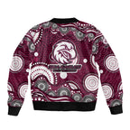 Manly Warringah Sea Eagles Bomber Jacket Aboriginal Dot Pattern - Rugby Mascot Heritage Pride