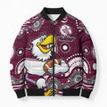 Manly Warringah Sea Eagles Bomber Puffer Jacket Aboriginal Dot Pattern - Rugby Mascot Heritage Pride