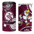 Manly Warringah Sea Eagles 4 in 1 Can Cooler Tumbler Aboriginal Dot Pattern - Rugby Mascot Heritage Pride