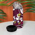 Manly Warringah Sea Eagles 4 in 1 Can Cooler Tumbler Aboriginal Dot Pattern - Rugby Mascot Heritage Pride