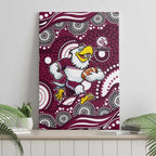 Manly Warringah Sea Eagles Canvas Wall Art Aboriginal Dot Pattern - Rugby Mascot Heritage Pride