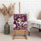 Manly Warringah Sea Eagles Canvas Wall Art Aboriginal Dot Pattern - Rugby Mascot Heritage Pride