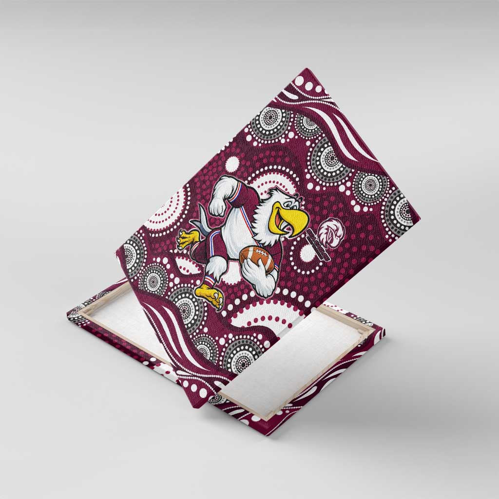 Manly Warringah Sea Eagles Canvas Wall Art Aboriginal Dot Pattern - Rugby Mascot Heritage Pride