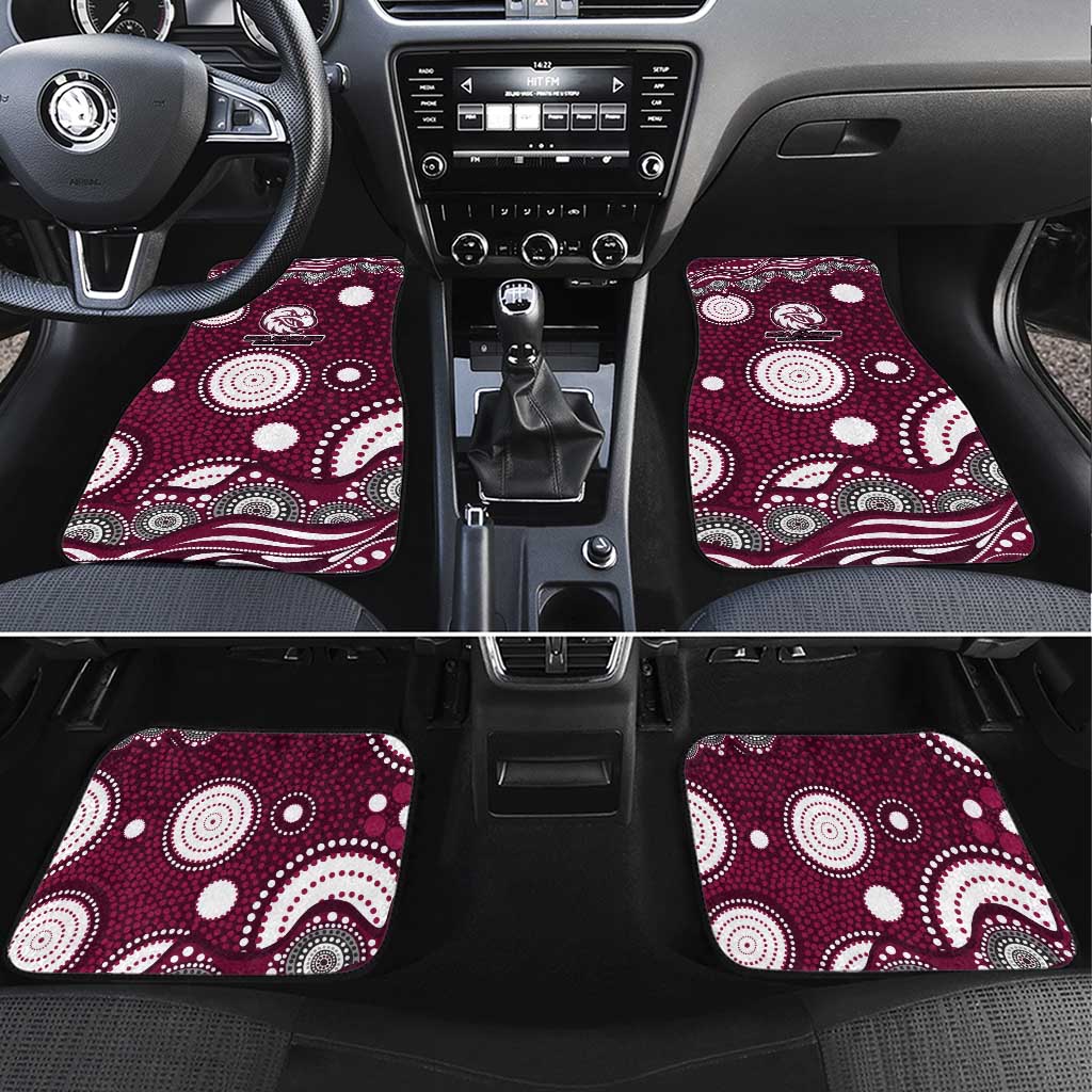 Manly Warringah Sea Eagles Car Mats Aboriginal Dot Pattern - Rugby Mascot Heritage Pride