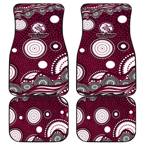 Manly Warringah Sea Eagles Car Mats Aboriginal Dot Pattern - Rugby Mascot Heritage Pride
