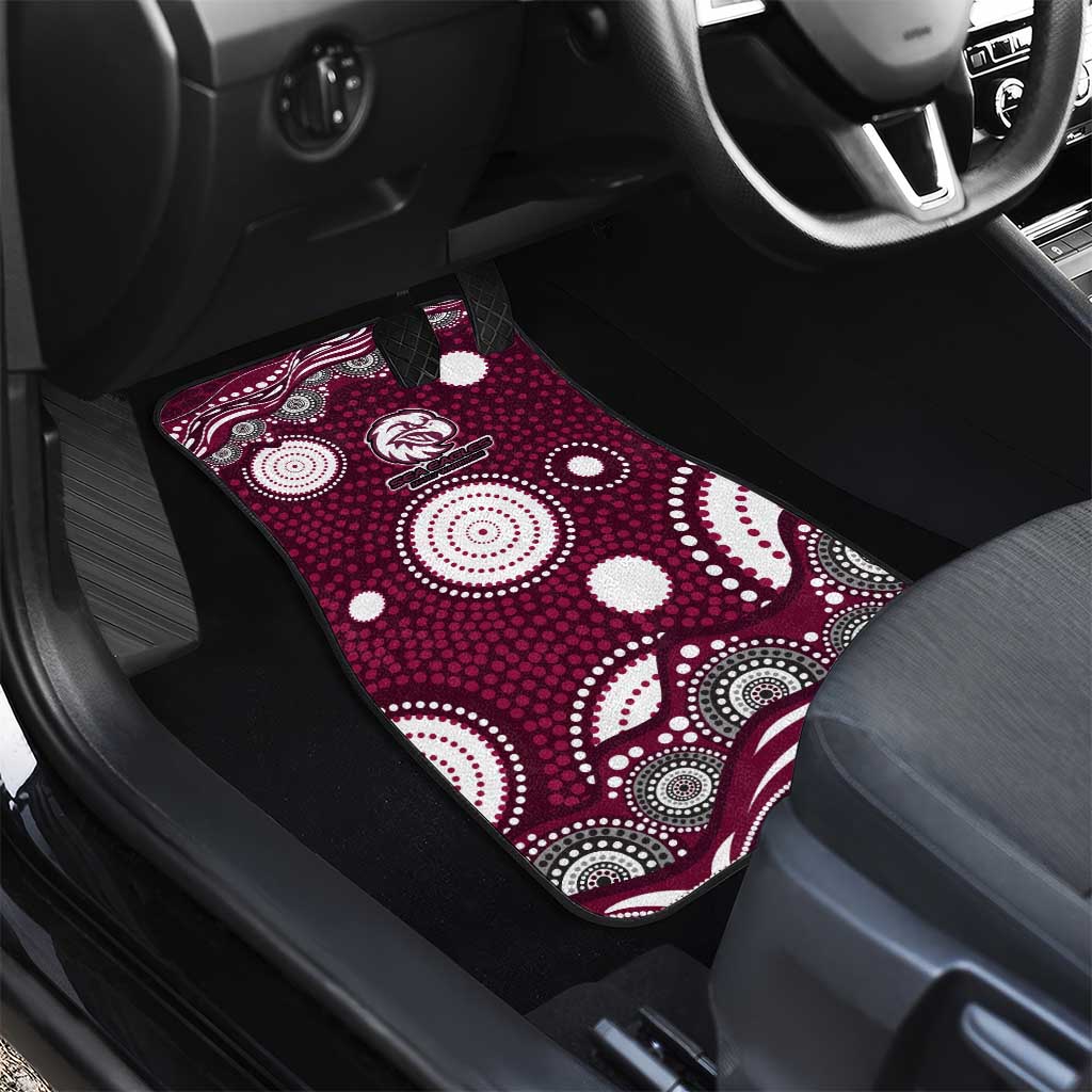 Manly Warringah Sea Eagles Car Mats Aboriginal Dot Pattern - Rugby Mascot Heritage Pride