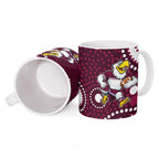 Manly Warringah Sea Eagles Ceramic Mug Aboriginal Dot Pattern - Rugby Mascot Heritage Pride