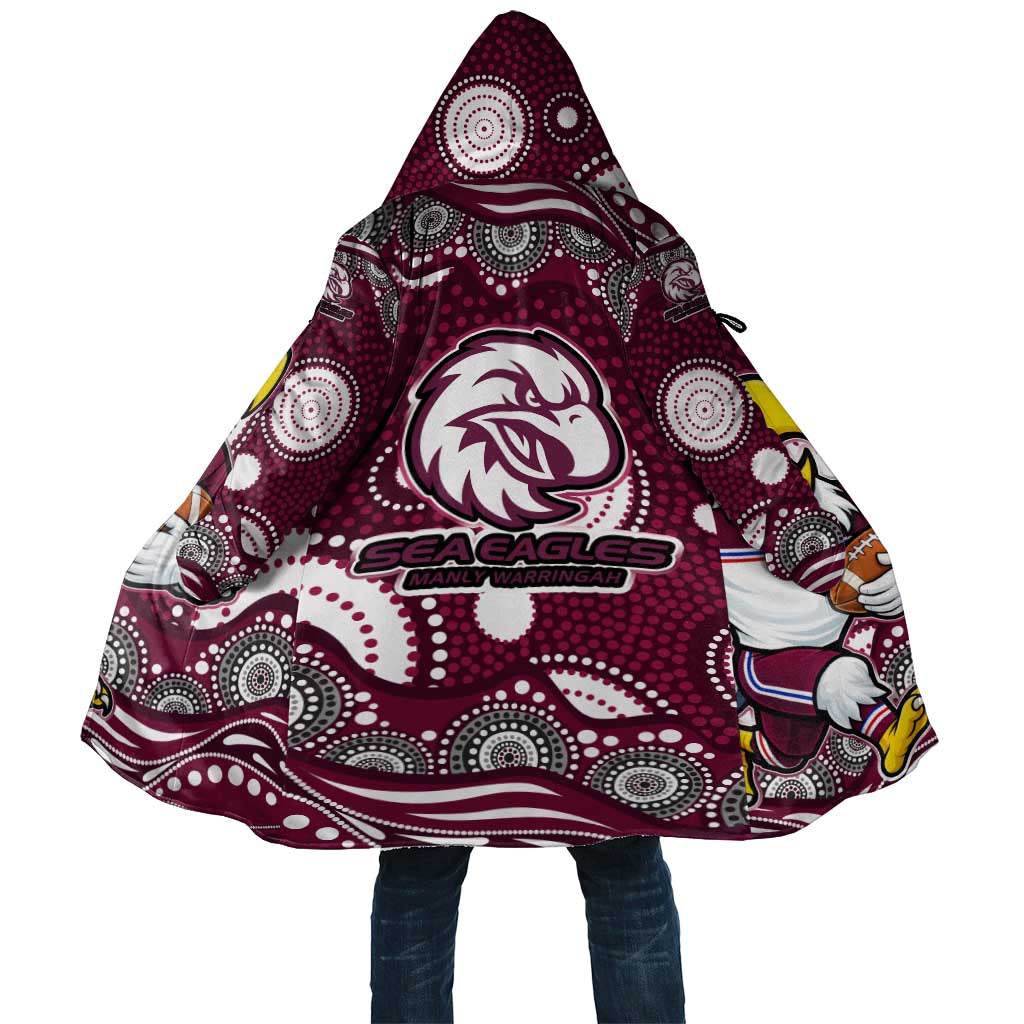 Manly Warringah Sea Eagles Cloak Aboriginal Dot Pattern - Rugby Mascot Heritage Pride
