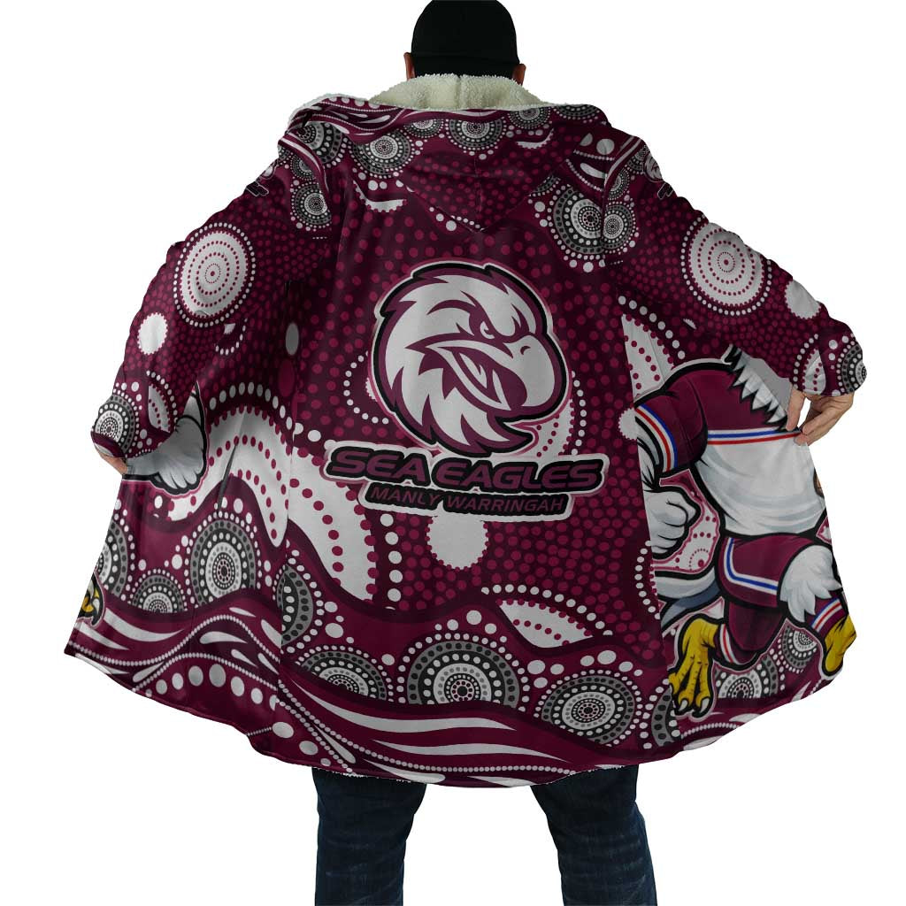 Manly Warringah Sea Eagles Cloak Aboriginal Dot Pattern - Rugby Mascot Heritage Pride