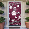 Manly Warringah Sea Eagles Door Cover Aboriginal Dot Pattern - Rugby Mascot Heritage Pride