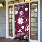 Manly Warringah Sea Eagles Door Cover Aboriginal Dot Pattern - Rugby Mascot Heritage Pride