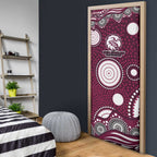 Manly Warringah Sea Eagles Door Cover Aboriginal Dot Pattern - Rugby Mascot Heritage Pride